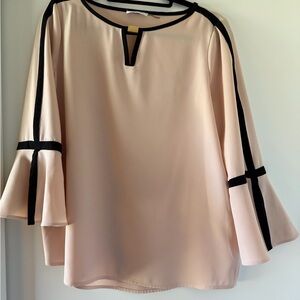 Calvin Klein Light Rose Blouse with Black Trim